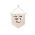 Beige canvas pin banner with black eyelashes and Let Me Sleep text for wall decor - LET ME SLEEP, 40*62cm