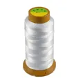 Single roll of high-strength polyester bead string in pure white on yellow spool - 12 Ply (Approx 0.8mm) Approx 210m / White