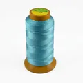 Light blue polyester beaded thread spool for jewelry making and ring weaving craft - Light Blue