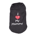 Black knitted pet vest with I Love My Mommy slogan and red sequin heart detail - Black Mommy
