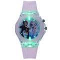 Pink Frozen themed luminous children's digital watch with glowing silicone strap - Pink Ice Princess