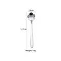 Polished silver stainless steel spoon in cherry blossom shape measuring 12.7cm length - Cherry Blossom Coffee Spoon / Silver