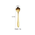 Golden cherry blossom stainless steel spoon with fine floral texture, 12.7cm length - Cherry Blossom Coffee Spoon / Gold