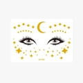 VS-014 Gold temporary facial tattoos with metallic moon and star freckle designs - 10.5*15cm Face Sticker / VS014 (Gold Galaxy Moon)