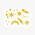 Temporary gold star and moon freckle tattoo sticker for face party makeup VS-007 - 10.5*15cm Face Sticker / VS007 (Gold Meteor Fireworks)