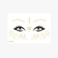 Gold freckles and black eyeliner face tattoo stickers VS-011 for masquerade parties - 10.5*15cm Face Sticker / VS011 (Gold Geometric Dots)