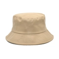 Detalle de un sombrero de pescador de cuero PU beige con ala pespunteada y copa plana - M (56-58cm) / Beige