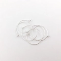 Set mit 6 silbernen runden Ohrringreifen und DIY Schmuckherstellungszubehör - 25mm / Hellsilber