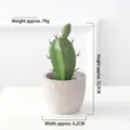 Artificial cactus in gray cement pot, 12.2cm height decorative faux plant for home - Columnar-18916