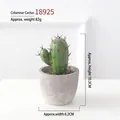 Artificial cactus plant in cement pot for Nordic home decor, 10.3cm tall green succulent - Columnar-18925