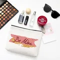 Borsa cosmetica in cotone impermeabile con stampa Be Mine e accessori per il trucco - Stile B-Be Mine