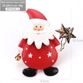 Red metal Santa Claus ornament with golden star and bell detail, size 10.5cm x 9.5cm - Red Santa Claus
