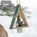 Addobbo natalizio in legno verde con cervo intagliato e scritta XMAS - Stile Albero Verde / Verde