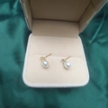 Boucles d'oreilles en argent S925 avec perles d'eau douce, dorure et zircone - Tige en argent sterling 925 (avec boîte cadeau) / Or