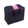 600D Oxford Aufbewahrungstasche mit blauen Punkten und rosa Plüschbesatz für Bettdecken - Mittel (55*36*20CM) / Marineblaue Punkte