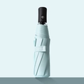 Automatic 12-rib mint green folding umbrella with matte black opening button - 8 Bone Automatic Black Glue Sky Blue