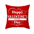 Fodera per cuscino rossa per San Valentino con testo bianco e decorazioni a cuore - 45x45 cm / VALENTINE 14 Rosso (DRD325-12)