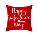 Red Valentine's Day pillowcase with white Happy Valentine's Day text and Cupid arrow - 18x18 Inch / Red Cupid's Arrow (DRD325-1)