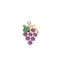 Colgante de uva morada y verde con acabado dorado para manualidades de joyería - Morado