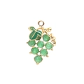 Colgante de uva brillante en aleación dorada con esmalte verde para joyería personalizada DIY - verde claro