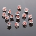 Macro view of clear silicone and rose gold plated earring backs on mirror surface - 925 Silver / Rose Gold/Pair (Half Wrapped)