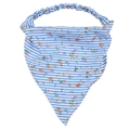 Blau gestreiftes Dreieckstuch mit Blumenmuster für Damen ideal als Strand-Haarband - D-61 / Blau Gestreift