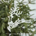 Decorazione a renna bianca scintillante con glitter per albero di Natale 14cm - Renna Stile I / Bianco