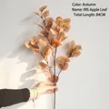 Rama de hojas de manzana artificiales naranja de otoño con longitud de 84 cm - 84cm/6 Horquillas / Color de otoño