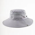 Cappello da sole grigio chiaro a tesa larga con rete traspirante e tessuto rapido - 55-59cm (Regolabile) / Grigio