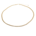Hip Hop Gliederkette in Gold-Optik mit Zirkonia-Steinen im Mikropavee-Stil für Herren - 50cm Halskette / Gold