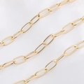 Golden copper paperclip link chain for necklaces and bracelets diy jewelry making - Polished Large Link Chain