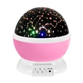 Pink starry sky projector night light with black starry dome and control buttons - Pink Shell 12 Constellations-Regular 1W