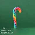 Bastoncino di zucchero arcobaleno in resina per fai-da-te di Natale, largo 2cm e alto 5,5cm - Grande 1# (Strisce Arcobaleno Larghe)