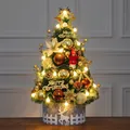 Mini 60cm gold and coffee Christmas tree with 26 ornaments and LED string lights - 60CM / Gold & Coffee Style A