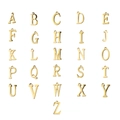 Set de 26 colgantes de letras A-Z en acero inoxidable dorado con acabado espejo para DIY - Letra A / Dorado