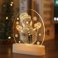 3D snowman night light with warm glow on white base for festive Christmas bedroom decor - Snowman