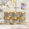 Set of 6 gold Christmas drum ornaments with LED lights for festive holiday decoration - Gold Mini Drum / 6Pcs Set / With LED Light
