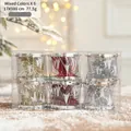 6pcs mixed gold red and silver Christmas drum ornaments in a transparent gift box packaging - Mixed Color Mini Drum / 6Pcs Set