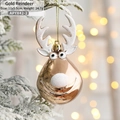 Set of 2 rose gold Christmas elk ornaments for tree decoration, 11x5.5cm hanging reindeer - Champagne Reindeer (2 Pcs) / 11x5.5cm/24.7g