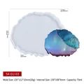 Irregular wave silicone resin coaster mold with finished galaxy effect specimen - SX-DJ-03 Irregular Long Shape