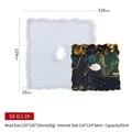 Square wavy edge silicone mold for DIY marble and gold foil coasters, 129x126x10mm size - SX-DJ-10 Irregular Square