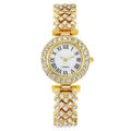 Orologio da donna in oro con cristalli e quadrante con numeri romani classici - Oro