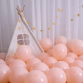 Matte macaron pink heart-shaped latex balloons for wedding and birthday party decor - Macaron Round Balloons (50pcs) / Pink
