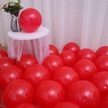 Matte red heart-shaped macaron balloons made of premium latex for wedding decorations - Macaron Round Balloons (50pcs) / Red