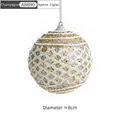 Pallina di Natale champagne glitterata con motivo a pizzo bianco, diametro di 8 cm - Pallina a Rete Champagne da 8cm
