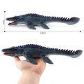 Realistic Mosasaurus marine dinosaur toy model with movable jaw, 33cm length display - Sea King Mosasaurus