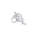 Minimalistische 18k vergoldete Ohrklemme in Blattform mit elegantem Silber-Finish Rebe - Leaf Ear Cuff / Silber