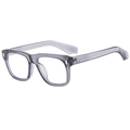 Minimalist square sunglasses in translucent grey-purple finish for women - Transparent Grey Clear Lens C08