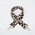 Adjustable leopard print bag strap with high-density jacquard fabric and gold lobster hooks - Silver Clasp / Pink