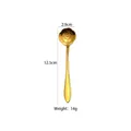 Creative golden stainless steel rose flower coffee spoon for wedding party favors - Rose Coffee Spoon / Gold